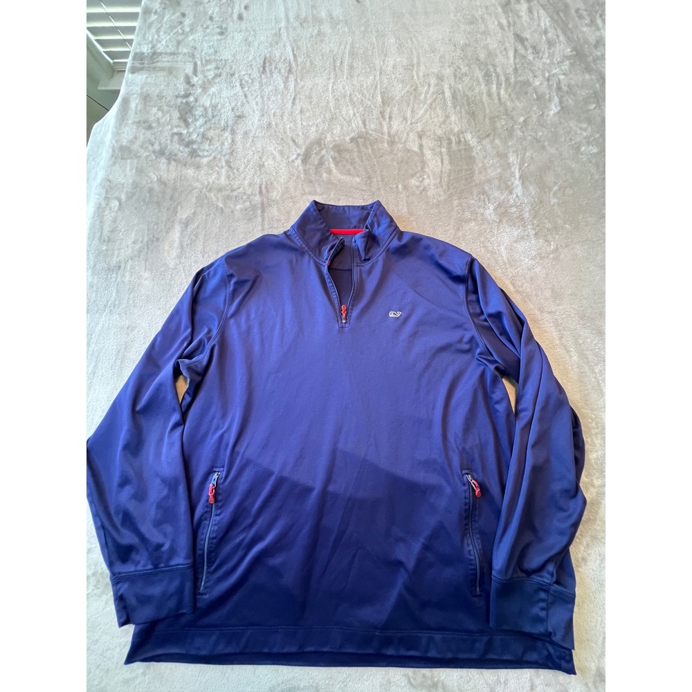 Vineyard Vines 1/4 Zip Pullover Mens Large Blue Performance Activewear Shirt